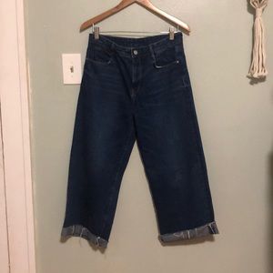 Zara Cropped Ankle Culottes Size 8 w/ Button Fly